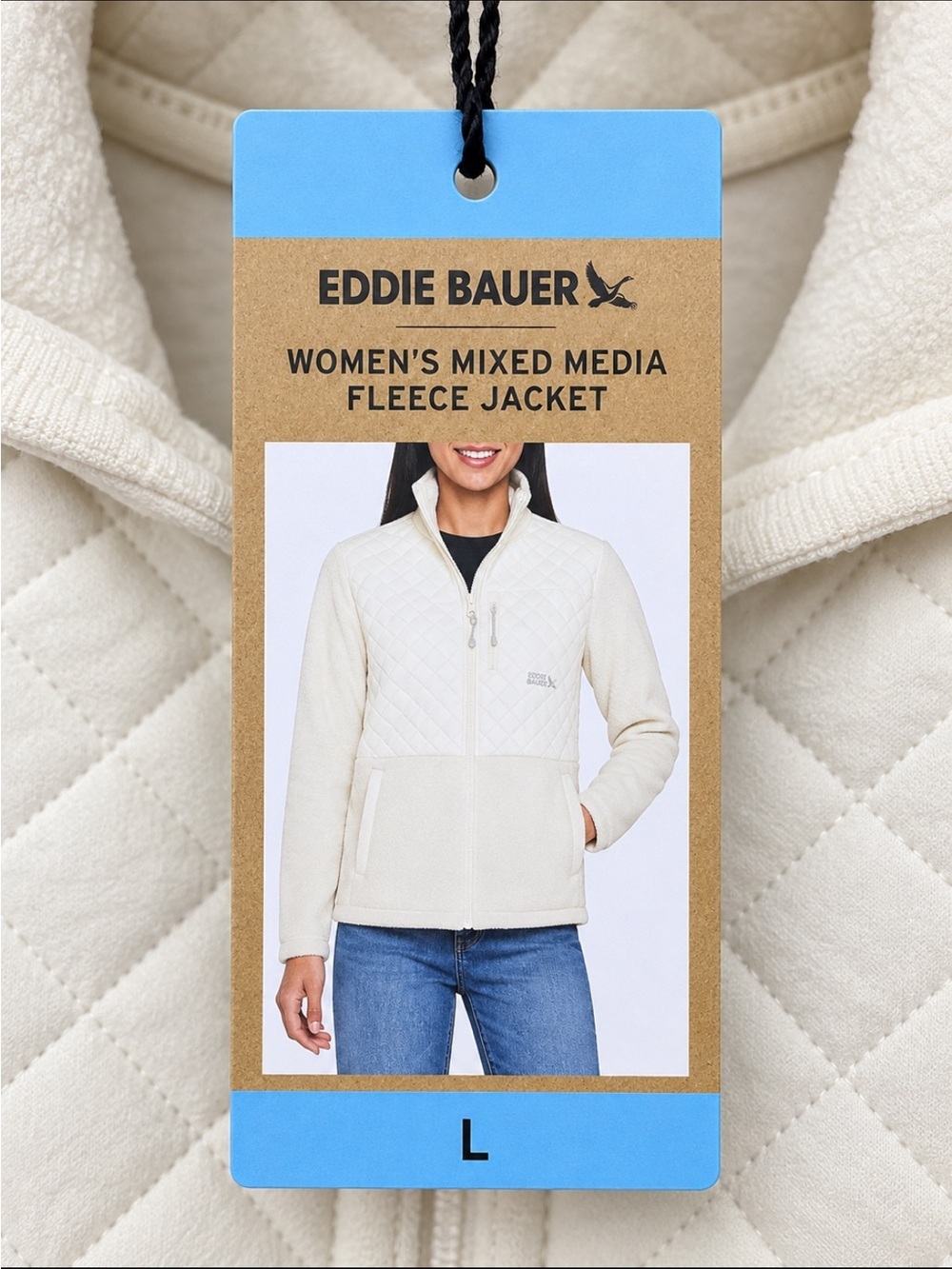 Eddie Bauer Women's Mixed Media Fleece Jacket - Picture 4 of 5